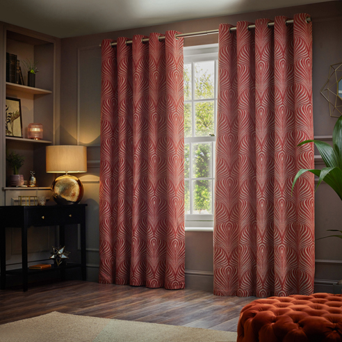 Gatsby Eyelet, Terracotta - Ready Made Curtains - Image 3
